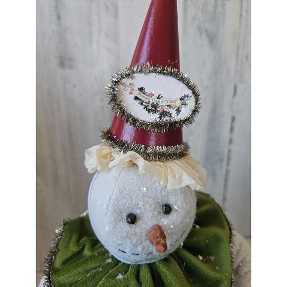 Bethany Lowe Snowman Jack in the box RARE vintage candy cane jester Xmas vintage